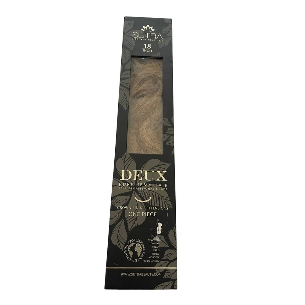 Deux Pure Remy Crown Lining Hair Extension; one 18" piece covers crown. NIB